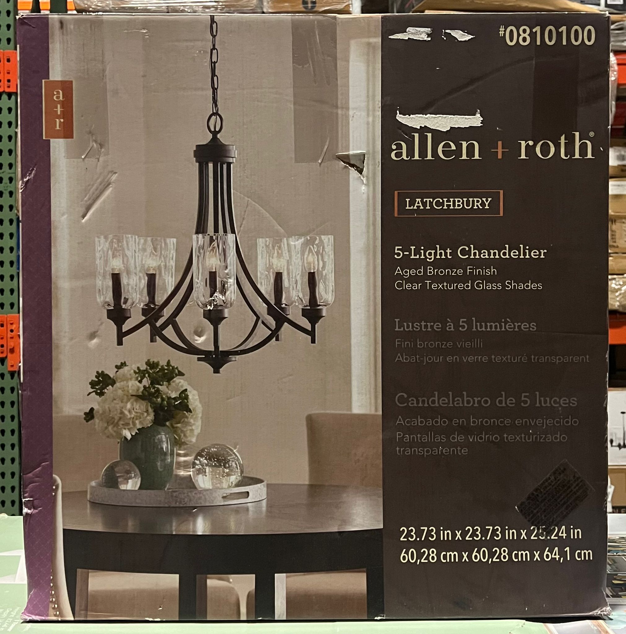 allen + roth Latchbury 5-Light Aged Bronze Transitional Dry rated Chandelier - $110