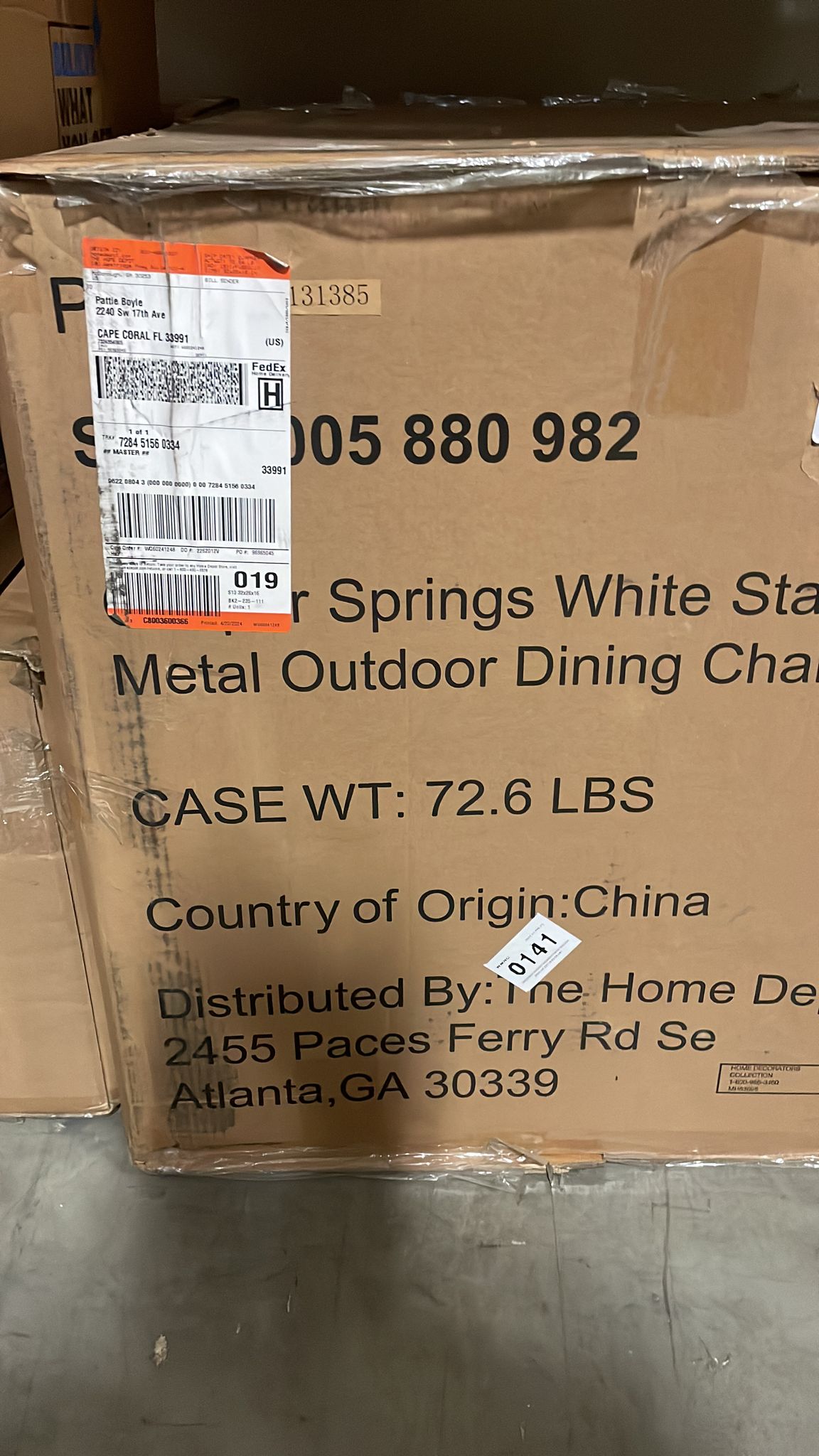 Cooper Springs White Stationary Metal Outdoor Dining Chairs (4-Pack) - $110