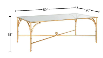 SAFAVIEH Maurice 50 in. Gold/Glass Coffee Table - $245