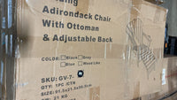 Folding Adirondack Chair with Adjustable Backrest & Ottoman, Wood Texture - $150