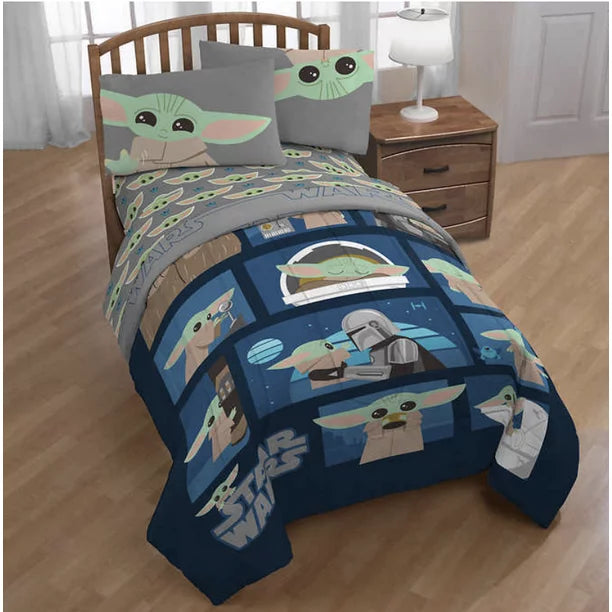 Star Wars The Mandalorian with Baby Yoda Twin Comforter (5 Piece Bed In A Bag) - $60