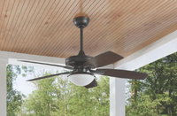 Hampton Bay Gazebo III 52 in. Indoor/Outdoor Natural Iron Ceiling Fan - $70