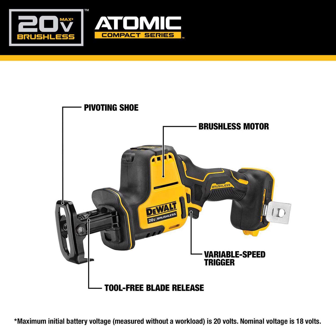 20V MAX ATOMIC Cordless Brushless 4 Tool Combo Kit (Missing one battery ) - $300