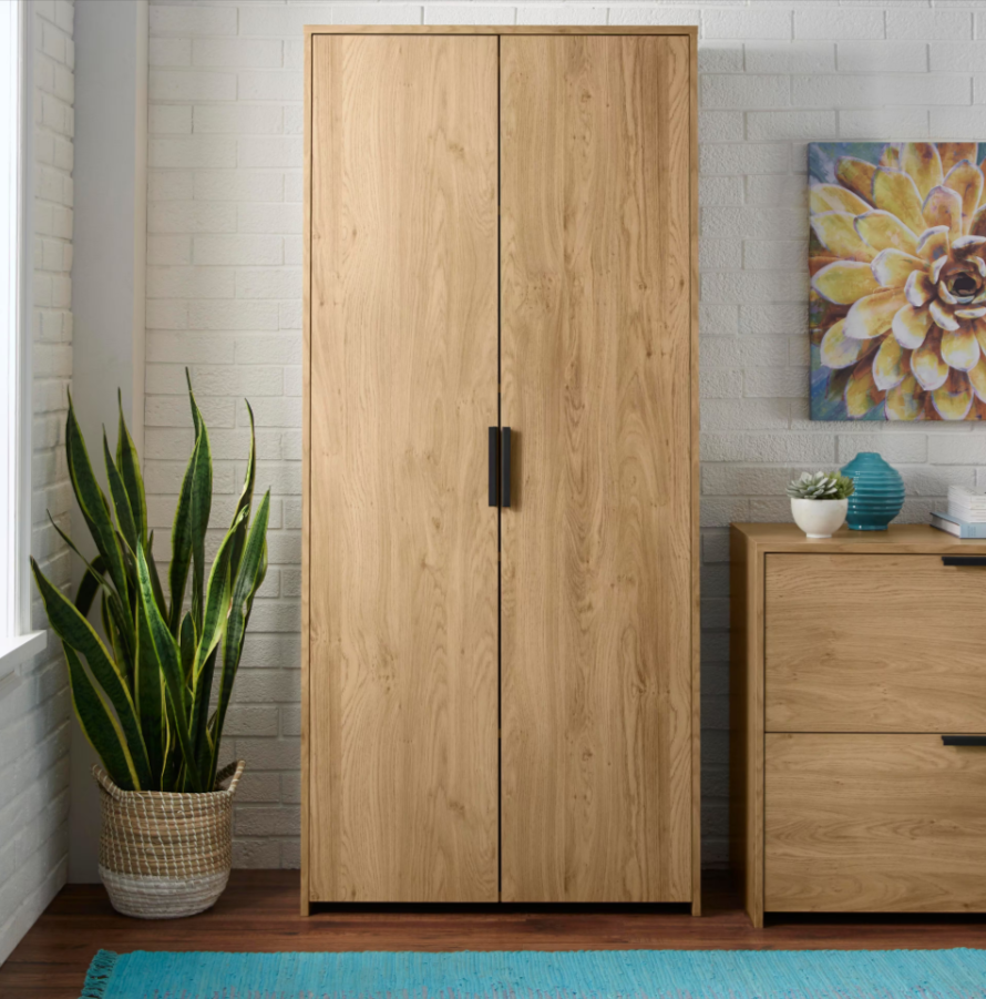 StyleWell Braxten Light Oak Brown Storage Cabinet (71" H x 31.5" W) - $120