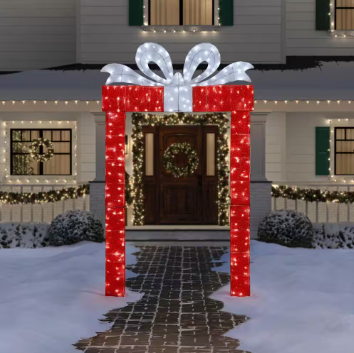 Home Accents Holiday 8.5 ft. Giant-Sized LED Present Archway Holiday Yard Decoration - $120