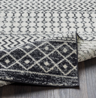 Surya Elaziz ELZ-2307 108 x 150" (9'x12.5') Rectangle Fabric Rug Gray/Black/White - $280