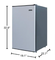 Magic Chef 4.4 cu. ft. Mini Fridge in Stainless Look (Slightly Dented) - $150
