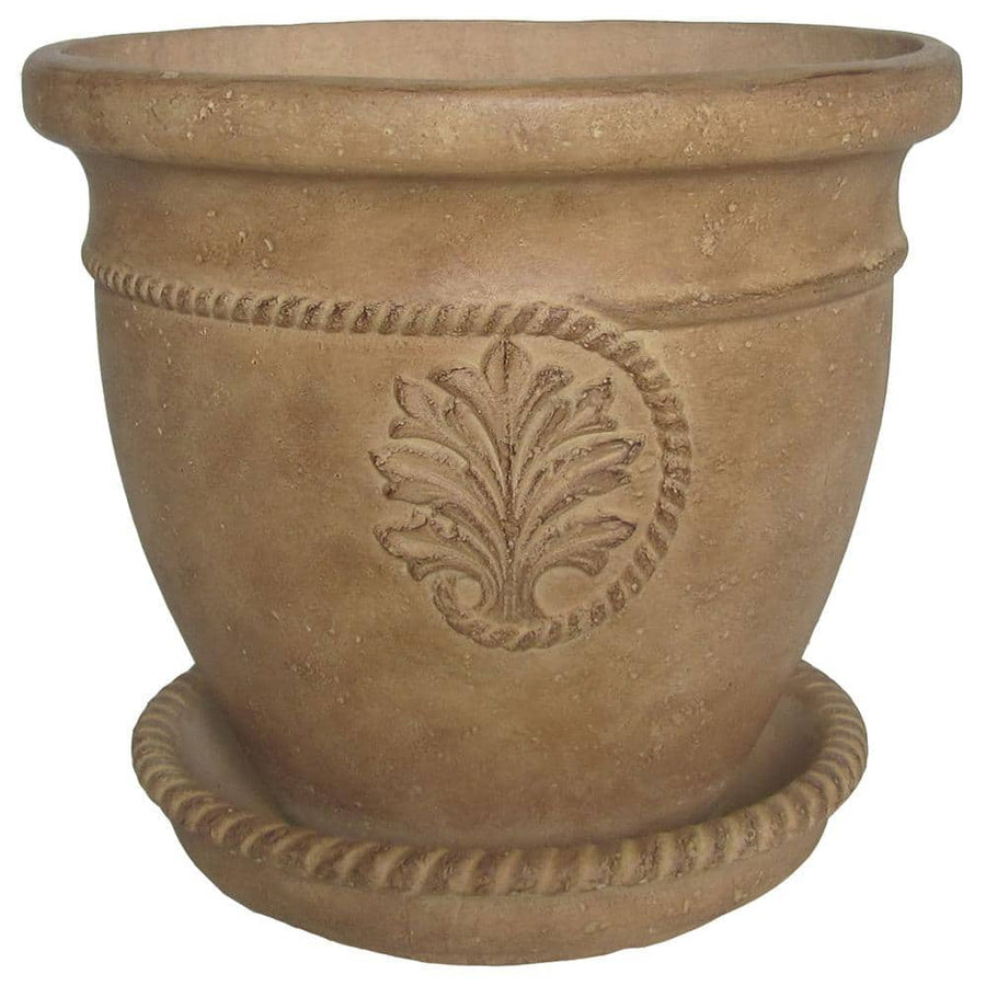 16 in. Dia in Aged Ivory Cast Stone Cameo Pot - $30