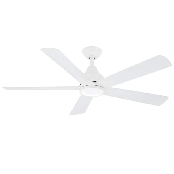 Bellinghman V 52 in. Integrated LED Indoor White Ceiling Fan with Light - $95
