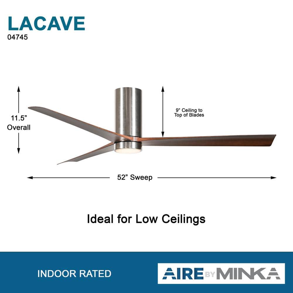 AIRE BY MINKA Lacave 52 in. LED Indoor Brushed Nickel Flush Mount Ceiling Fan - $140