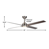AIRE BY MINKA Clarksville 52 in. Integrated LED Indoor Brushed Nickel Ceiling Fan - $90