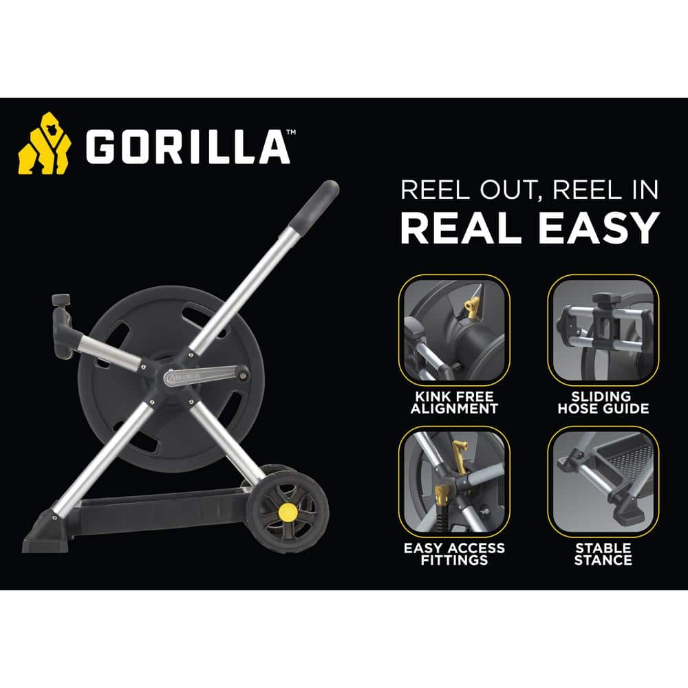 Gorilla 200 ft. Aluminum Zero Rust Premium Mobile Hose Reel - $90 ·  DISCOUNT BROS