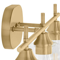 Hampton Bay Pavlen 24 in. 3-Lights Antique Brass Vanity Light with Clear Glass Shades - $40