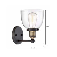 Evelyn 6 in. 1-Light Artisan Bronze Industrial Vanity with Clear Glass Shade - $25