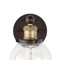 Evelyn 6 in. 1-Light Artisan Bronze Industrial Vanity with Clear Glass Shade - $25