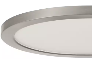 15 in. Brushed Nickel New Ultra-Low Profile Integrated LED Flush Mount 5CCT (2-Pack) - $45
