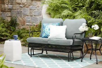 Hampton Bay Amelia Springs Outdoor Glider with Spa Cushions - $270