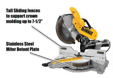 DEWALT 15 Amp Corded 12 in. Double Bevel Sliding Compound Miter Saw - $310