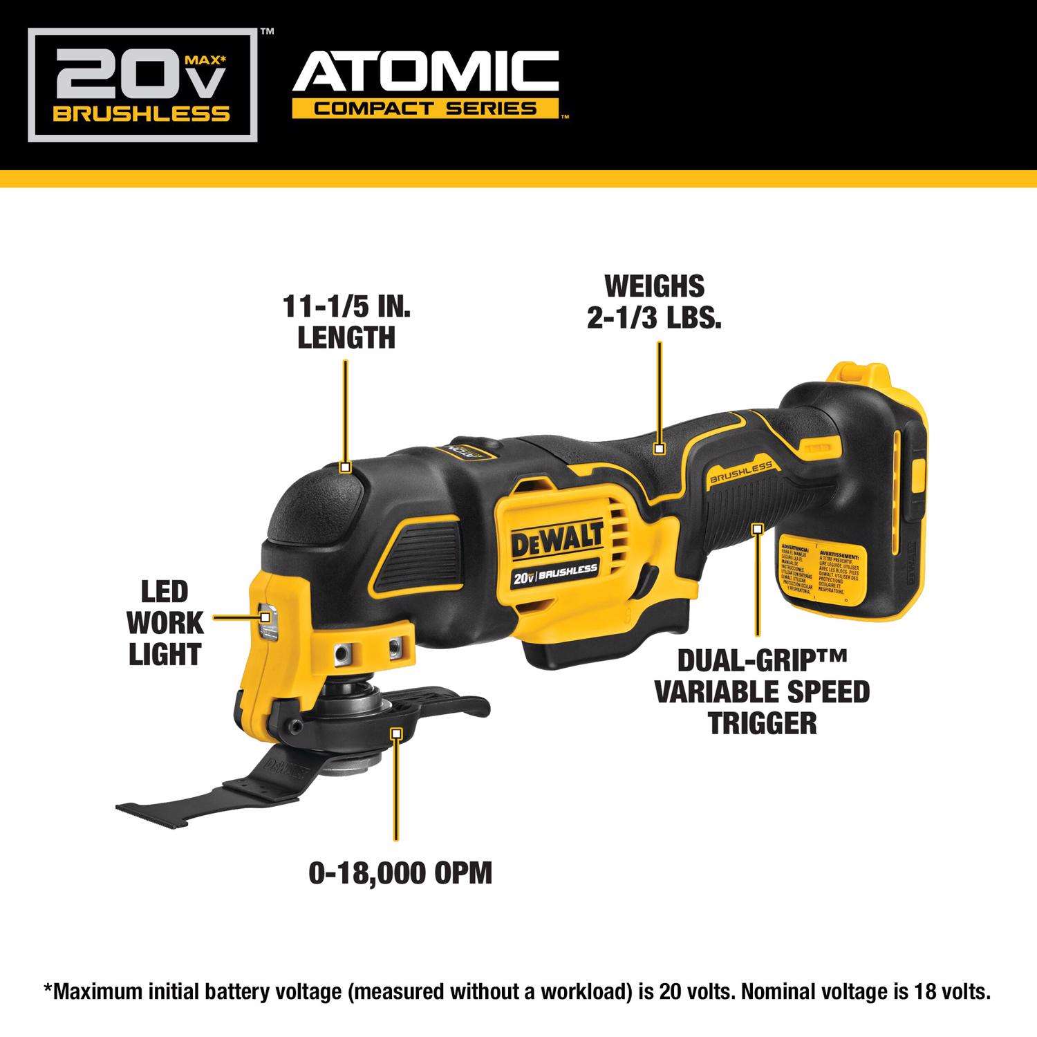 20V MAX ATOMIC Cordless Brushless 4 Tool Combo Kit (Missing one battery ) - $300