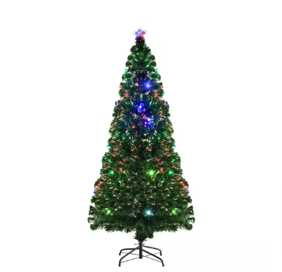 HOMCOM 6 ft. Pre Lit LED Noble Fir Artificial Christmas Tree - $25