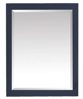 Windlowe Framed Rectangular Beveled Edge Bathroom Vanity Mirror in Navy Blue - $115