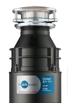 InSinkErator Badger 5XL Non-corded 1/2-HP Continuous Feed Garbage Disposal - $85