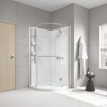 Glamour 36 in. x 76.40 in. Corner Drain Corner Shower Kit in White(2 Boxes) - $600