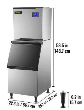 VEVOR 110V Commercial 360 lb./24 H Freestanding Ice Maker