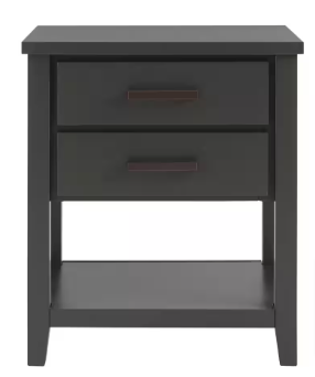 StyleWell Stafford Dark Charcoal 2-Drawer Nightstand - $125