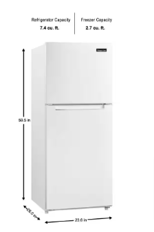 Magic Chef 10.1 cu. ft. Top Freezer Refrigerator in White (Slightly Dented) - $240