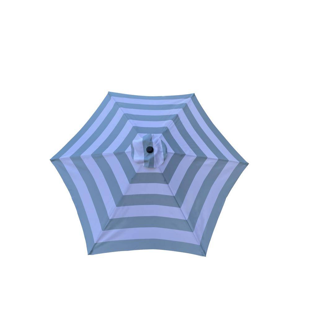 Hot Seller 9 ft. Outdoor Patio Umbrella Ice Blue Stripe, Beach (Umbrella Only) - $55