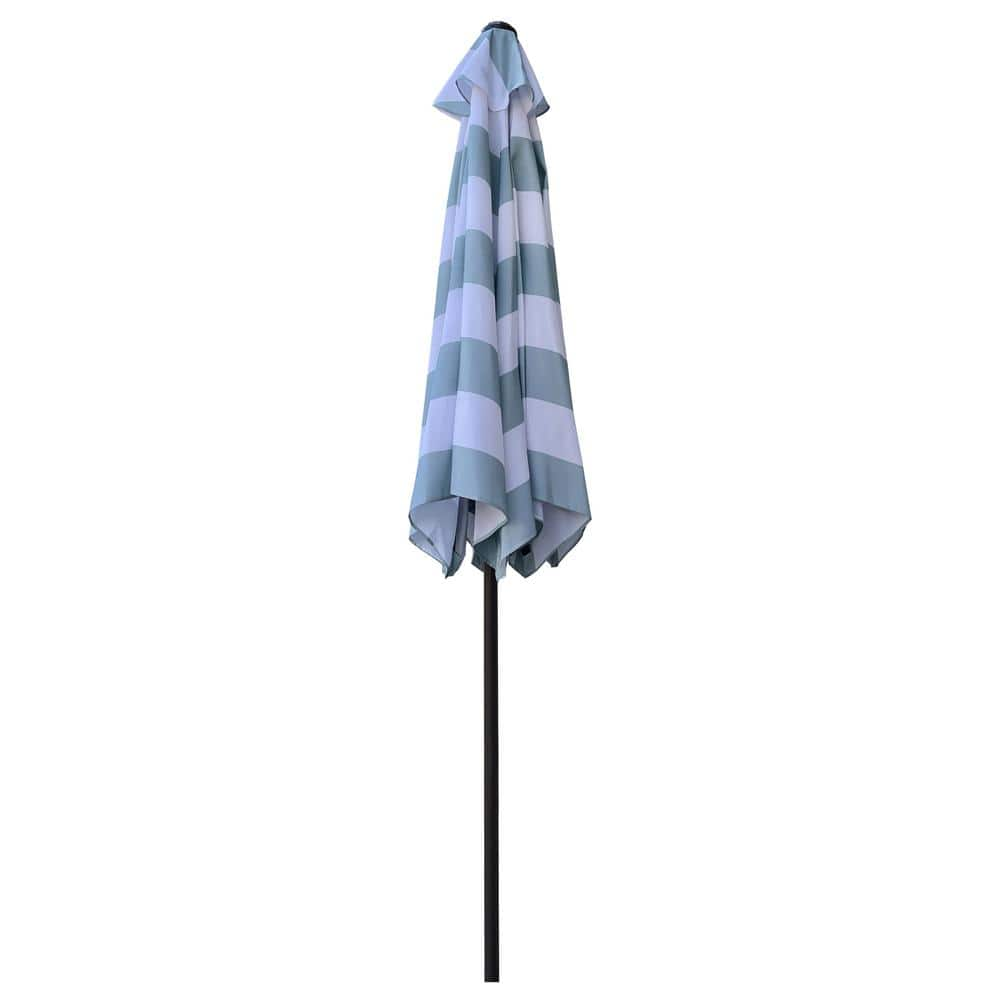 Hot Seller 9 ft. Outdoor Patio Umbrella Ice Blue Stripe, Beach (Umbrella Only) - $55