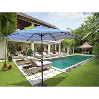 Hot Seller 9 ft. Outdoor Patio Umbrella Ice Blue Stripe, Beach (Umbrella Only) - $55