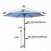 Hot Seller 9 ft. Outdoor Patio Umbrella Ice Blue Stripe, Beach (Umbrella Only) - $55