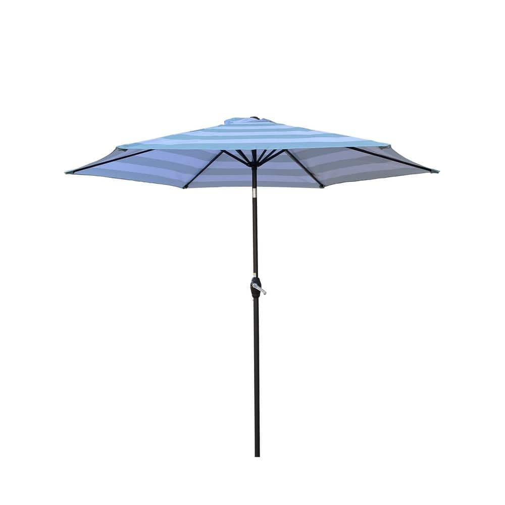 Hot Seller 9 ft. Outdoor Patio Umbrella Ice Blue Stripe, Beach (Umbrella Only) - $55