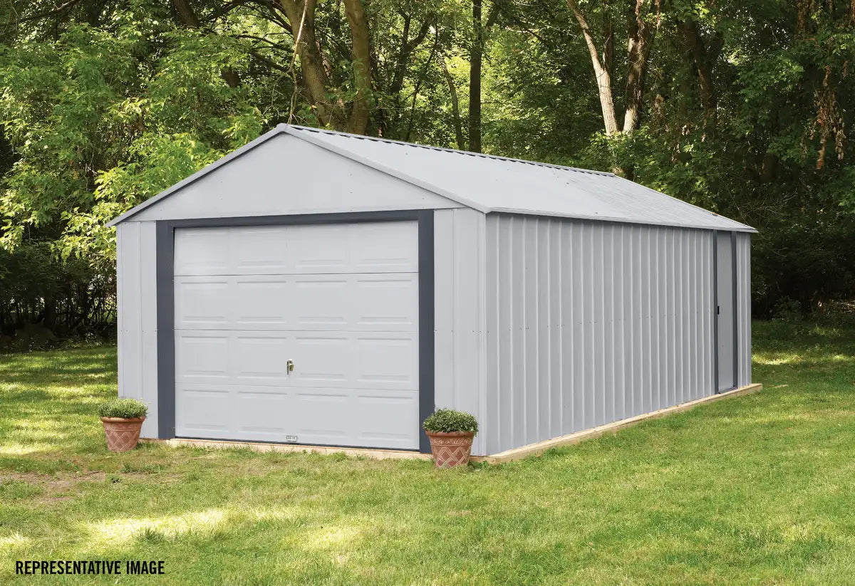 Murryhill Steel Storage Building, 12 ft. x 24 ft., Flute Grey - $2450