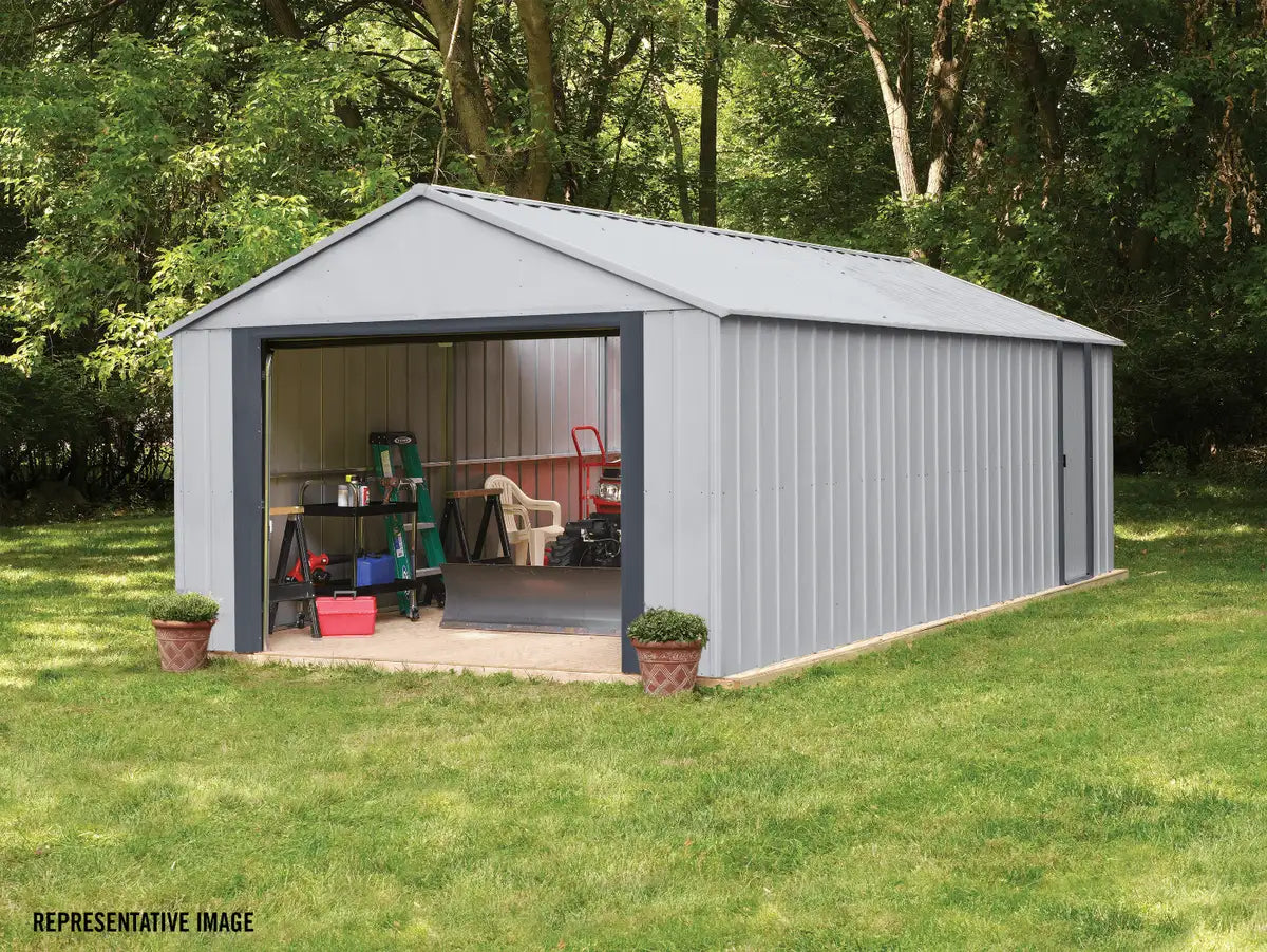 Murryhill Steel Storage Building, 12 ft. x 24 ft., Flute Grey - $2450