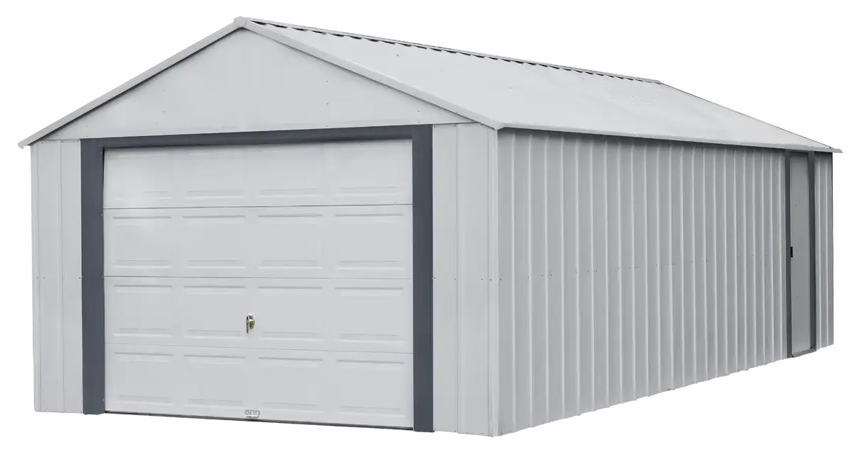 Murryhill Steel Storage Building, 12 ft. x 24 ft., Flute Grey - $2450