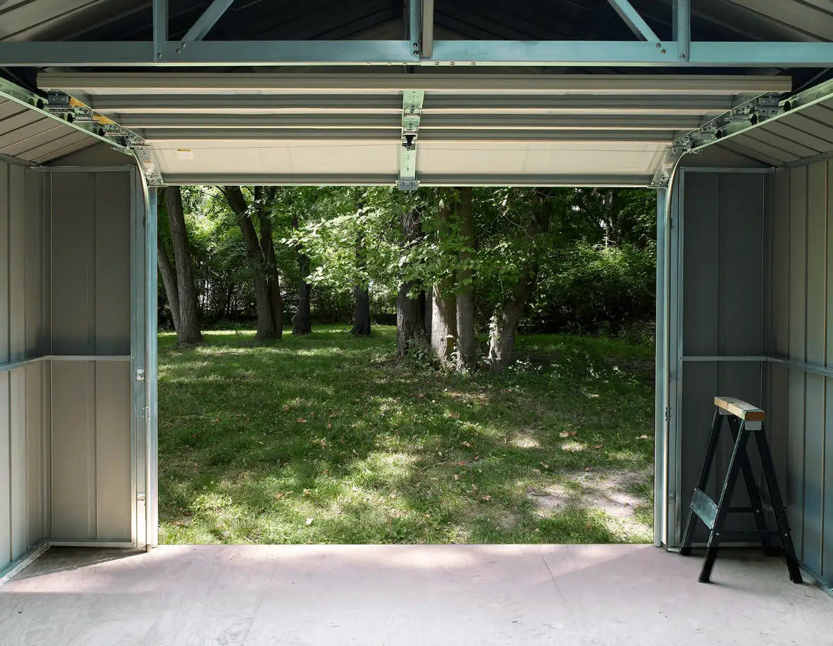 Murryhill Steel Storage Building, 12 ft. x 24 ft., Flute Grey - $2450