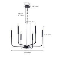 aiwen 6-Light Farmhouse Chandelier Candle Style Classic Ceiling Hanging Lighting - $55