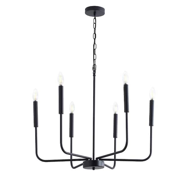 aiwen 6-Light Farmhouse Chandelier Candle Style Classic Ceiling Hanging Lighting - $55