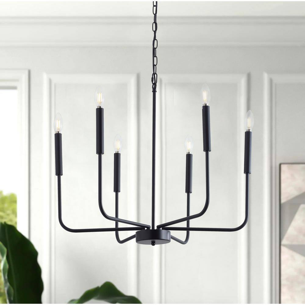 aiwen 6-Light Farmhouse Chandelier Candle Style Classic Ceiling Hanging Lighting - $55