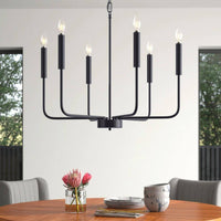 aiwen 6-Light Farmhouse Chandelier Candle Style Classic Ceiling Hanging Lighting - $55