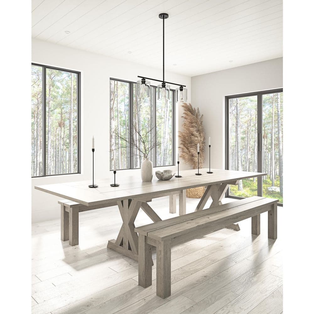 aiwen 3-Light Kitchen Black Kitchen Island Linear Cylinder Chandelier - $75