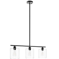 aiwen 3-Light Kitchen Black Kitchen Island Linear Cylinder Chandelier - $75