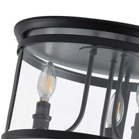 aiwen 14.37 in. 3-Light Industrial Black Flush Mount Modern Ceiling Lighting Fixture - $35