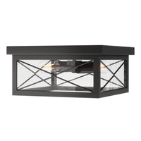 aiwen 12.2 in. 2-Light Black Flush Mount Metal Close to Ceiling Light Fixture - $45