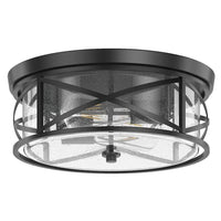 aiwen Industrial 13.77 in. 2-Light Black Farmhouse Flush Mount Ceiling Light - $50