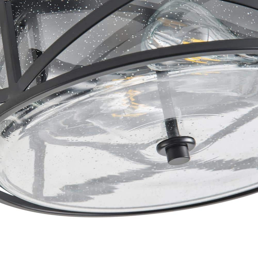 aiwen Industrial 13.77 in. 2-Light Black Farmhouse Flush Mount Ceiling Light - $50