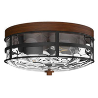 aiwen 12 in. 2-Light Farmhouse Black Flush Mount Ceiling Light - $45